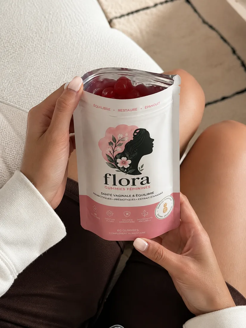 Sachet Flora ouvert avec ses gummies